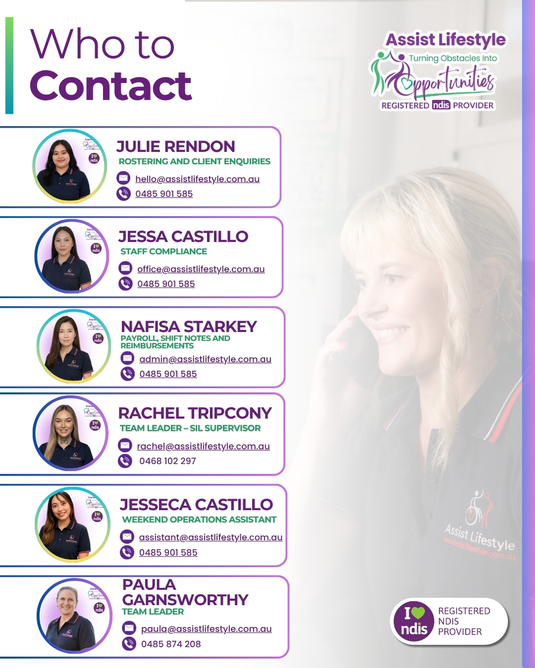 Who to Contact -Approved by Marina 8426